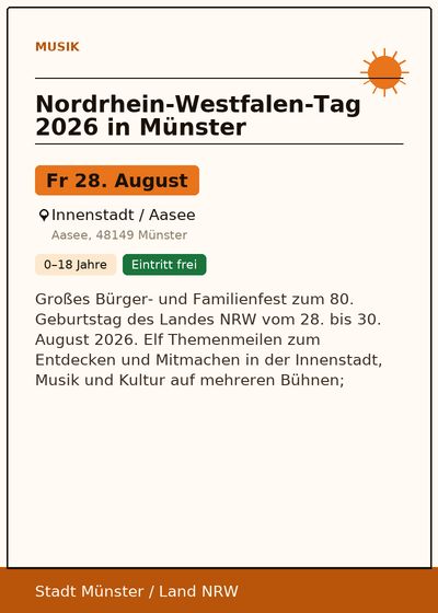 Nordrhein-Westfalen-Tag 2026 in Münster