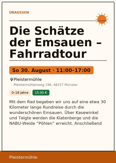 Die Schätze der Emsauen – Fahrradtour